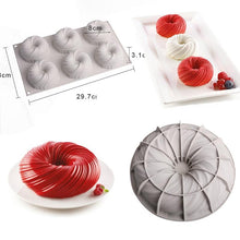 Load image into Gallery viewer, 3D Big Swirl Shape Silicone Butter Cake Mould Kitchen Baking Form Tools For Cake Bakery Baking Dish Bakeware Mold Cake Pan Round Swirl Cake Mold For Baking Amazing Dessert Silicone 3D Mould
