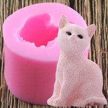Load image into Gallery viewer, 3D Cat Candle Silicone Molds Soap Mold Cake Decorating Tools Cake Baking Candy Chocolate Gumpaste Moulds Kitten Candle Mold Cute Cat Silicone Mold For Fondant Mini Soap
