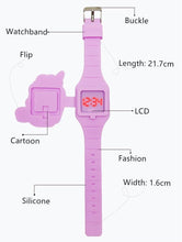 Load image into Gallery viewer, 3D Childrens Watch Cute Unicorn LED Electronic Kids Watches Boys Girls Silicone Toy Wristwatches Learning Time 3D Cute Toddler Shape Clamshell Design Kids Digital Led Watch For Kids Birthday Presents Gifts
