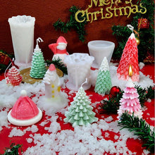 Load image into Gallery viewer, 3D Christmas Candle Silicone Mold Santa Claus Christmas Tree 3D Silicone Candle Resin Mold DIY Aromatherapy Wax Candle Soap Concrete Clay Craft Cake Home Party Decor Creative DIY Scented Aromatherapy Candle Making Mold Decor
