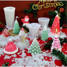 Load image into Gallery viewer, 3D Christmas Candle Silicone Mold Santa Claus Christmas Tree 3D Silicone Candle Resin Mold DIY Aromatherapy Wax Candle Soap Concrete Clay Craft Cake Home Party Decor Creative DIY Scented Aromatherapy Candle Making Mold Decor
