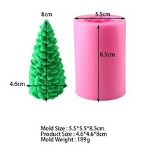 Load image into Gallery viewer, 3D Christmas Tree Candle Mold DIY Scented Candle Christmas Tree Silicone Mold Candle Soap Mold Flexible Mold For Candle Making Pine Tree Molds DIY Cake Decorating Candle Silicone Mold Pine Tree Resin Soap Mold Christmas Gift Craft Home Decor
