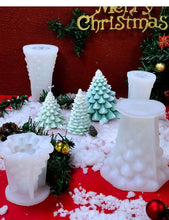 Load image into Gallery viewer, 3D Christmas Tree Candle Mold DIY Scented Candle Christmas Tree Silicone Mold Candle Soap Mold Flexible Mold For Candle Making Pine Tree Molds DIY Cake Decorating Candle Silicone Mold Pine Tree Resin Soap Mold Christmas Gift Craft Home Decor
