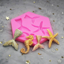 Load image into Gallery viewer, 3D Cookie Decorating Sea Animal Silicone Molds Mold Cake Decoration Mold Best Mold Ocean Theme Silicone Mold Seaweed Sea Fish Shape Silicone Cake Baking Molds Chocolate Candy Baking Tool For Wedding Birthday Party Cake Decoration Cupcake Topper
