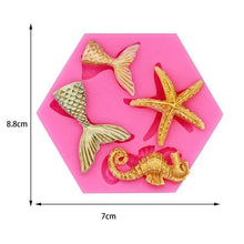 Load image into Gallery viewer, 3D Cookie Decorating Sea Animal Silicone Molds Mold Cake Decoration Mold Best Mold Ocean Theme Silicone Mold Seaweed Sea Fish Shape Silicone Cake Baking Molds Chocolate Candy Baking Tool For Wedding Birthday Party Cake Decoration Cupcake Topper
