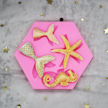 Load image into Gallery viewer, 3D Cookie Decorating Sea Animal Silicone Molds Mold Cake Decoration Mold Best Mold Ocean Theme Silicone Mold Seaweed Sea Fish Shape Silicone Cake Baking Molds Chocolate Candy Baking Tool For Wedding Birthday Party Cake Decoration Cupcake Topper
