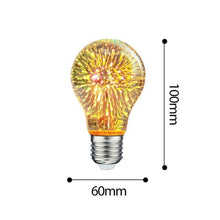 Load image into Gallery viewer, 3D Decoration Light Bulb Star Fireworks Lamp Holiday Night Light Decorative Antique Filament Light Warm Cage Filament Galaxy Inspired Light Light bulb for Most Lamp Pendant and Ceiling
