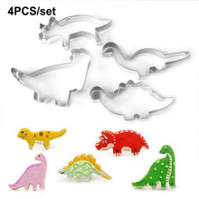 Load image into Gallery viewer, 3D Dinosaur Cookie Cutters Mold Dinosaur Biscuit Cartoon Mould Sugarcraft Dessert Baking Silicone Mold For Sop Cake Decor Tool Dinosaur Fossil Cookie Making Molds Stamps For Kitchen
