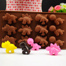 Load image into Gallery viewer, 3D Dinosaur Silicone Fondant Mould Cake Chocolate Candy Fondant Candle Soap Craft Cake Mold Baking Cute Dinosaur Silicone Cake Molds Kid's Dino Chocolate Mold Tray
