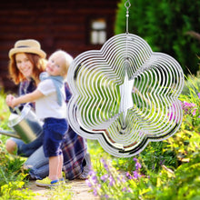 Load image into Gallery viewer, 3D Drop-shaped Rotating Wind Spinner Outdoor Metal Sculptures Flowing Stainless Steel Wind Chimes Flowing-Light Effect Design Home Garden Decoration Outdoor Hanging Decor Gift Wind Spinners Mirrored Patio Wind Chime Yard Decor
