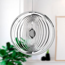 Load image into Gallery viewer, 3D Drop-shaped Rotating Wind Spinner Outdoor Metal Sculptures Flowing Stainless Steel Wind Chimes Flowing-Light Effect Design Home Garden Decoration Outdoor Hanging Decor Gift Wind Spinners Mirrored Patio Wind Chime Yard Decor
