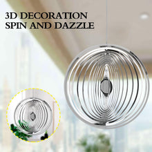 Load image into Gallery viewer, 3D Drop-shaped Rotating Wind Spinner Outdoor Metal Sculptures Flowing Stainless Steel Wind Chimes Flowing-Light Effect Design Home Garden Decoration Outdoor Hanging Decor Gift Wind Spinners Mirrored Patio Wind Chime Yard Decor

