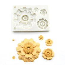 Load image into Gallery viewer, 3D Flower Shape Silicone Mold Chocolate Sugar Cookies Chocolate Mould Cake Lace Decoration Clay Mold Kitchen Baking Tool Fondant Molds Mini Flower Mold Non-stick Silicone Molds For Cake Decorating
