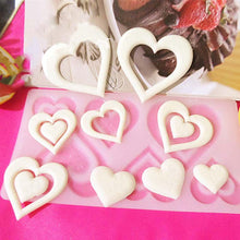Load image into Gallery viewer, 3D Heart Shape Chocolate Silicone Mold Cookie Wedding Cake Toppers Tools Heart Shaped Silicone Mold Resin Soft Candy Chocolate Jelly Gummy Ice Beautiful Valentines Heart Shaped Mold
