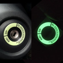 Load image into Gallery viewer, 3D Key Ring Sticker Engine Start Push Button Switch Ring Cover Trim Luminous Ignition Switch Cover Car Styling Circle Light Decoration for Auto Motorcycle Universal Ignition Start Stop Button Luminous Ring Cover Trim Compatible
