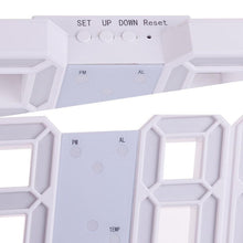 Load image into Gallery viewer, 3D Large LED Digital Wall Clock 3D LED Wall Clock with Remote Control 12/24 H Time/Date Display Nightlight Alarm Clock Digital Clock Brightness to Adjust Temperature Date Time Celsius Nightlight Display Table Desktop Clocks Alarm Clock For Living Room
