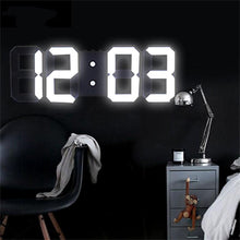 Load image into Gallery viewer, 3D Large LED Digital Wall Clock 3D LED Wall Clock with Remote Control 12/24 H Time/Date Display Nightlight Alarm Clock Digital Clock Brightness to Adjust Temperature Date Time Celsius Nightlight Display Table Desktop Clocks Alarm Clock For Living Room
