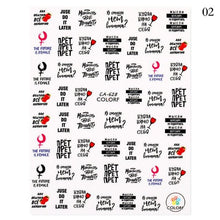 Load image into Gallery viewer, 3D Nail Sticker Russian English Letter Sticker For Nails Foil Love Heart Design Accessories Fashion Manicures Sticker Decoration  Nail Art Stickers Water Transfer Nail Decals Full Wraps Gradient Acrylic Nail Kits for Women Manicure Decoration
