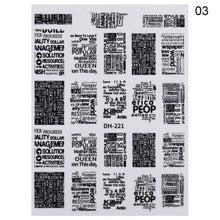 Load image into Gallery viewer, 3D Nail Sticker Russian English Letter Sticker For Nails Foil Love Heart Design Accessories Fashion Manicures Sticker Decoration  Nail Art Stickers Water Transfer Nail Decals Full Wraps Gradient Acrylic Nail Kits for Women Manicure Decoration
