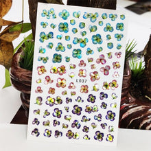 Load image into Gallery viewer, 3D Nail Sticker Waterproof Shining Decals Stickers for Nails Cute Beautiful Love Heart Nail Art Decoration Aurora Silver Design Nail Art Stickers Decals Nail Art Supplies Valentines Day 3D Self-Adhesive Nail Decorations Manicuring Nail Art Manicure
