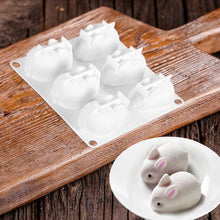Load image into Gallery viewer, 3D Rabbit Shape Silicone Cake Mold 6-cavity Mousse Dessert Baking Bunny Mold Chocolate Bakeware Pastry Decorating Mould Easter Bunny Chocolate Silicone Mold For Baking Rabbit Shape
