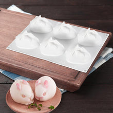 Load image into Gallery viewer, 3D Rabbit Shape Silicone Cake Mold 6-cavity Mousse Dessert Baking Bunny Mold Chocolate Bakeware Pastry Decorating Mould Easter Bunny Chocolate Silicone Mold For Baking Rabbit Shape
