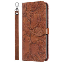 Load image into Gallery viewer, 3D Tree Flip Leather Case For iPhone 13 12 Mini Phone Cover PU Leather Wallet Case with Card Holder Kickstand Wrist Strap Flip Cover for iPhone
