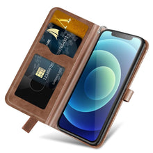 Load image into Gallery viewer, 3D Tree Flip Leather Case For iPhone 13 12 Mini Phone Cover PU Leather Wallet Case with Card Holder Kickstand Wrist Strap Flip Cover for iPhone
