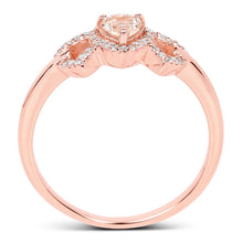 Load image into Gallery viewer, 0.37 Carat Genuine Morganite and White Diamond 14K Rose Gold Ring
