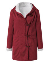Load image into Gallery viewer, Full Size Pocketed Long Sleeve Hooded Toggle Jacket – Stylish &amp; Functional Outerwear for Women
