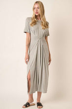 Load image into Gallery viewer, Side Slit Round Neck Short Sleeve Maxi Dress For Women – Casual and Chic Dress with Side Slits for a Relaxed yet Polished Look
