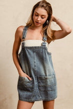 Load image into Gallery viewer, Washed Adjustable Strap Denim Overall Dress For Women – Trendy and Versatile Adjustable Strap Denim Overall Dress for a Chic Casual Look
