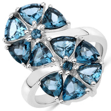 Load image into Gallery viewer, 5.10 Carat Genuine London Blue Topaz .925 Sterling Silver Ring
