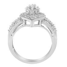 Load image into Gallery viewer, 10K White Gold Round Cut Diamond Teardrop Ring (1/2 Cttw, H-I Color, SI2-I1 Clarity) - Size 6-1/2

