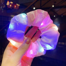 Load image into Gallery viewer, 3Pcs New Arrival Girls LED Luminous Scrunchies Hairband Ponytail Holder Headwear Elastic Hair Bands Solid Color Hair Accessories Ponytail Holder Accessories for Women And Girls
