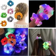 Load image into Gallery viewer, 3Pcs New Arrival Girls LED Luminous Scrunchies Hairband Ponytail Holder Headwear Elastic Hair Bands Solid Color Hair Accessories Ponytail Holder Accessories for Women And Girls
