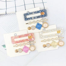 Load image into Gallery viewer, 3PCS/Set Women Girls Hair Clips Square Round Pearls Hairpins Headband Barrettes Fashion Hair Clip Hairpins for Women Girls Headwear Styling Tools
