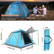 Load image into Gallery viewer, 4-5 Person Camping Tent Outdoor Foldable Waterproof Tent
