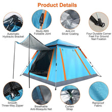 Load image into Gallery viewer, 4-5 Person Camping Tent Outdoor Foldable Waterproof Tent
