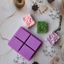Load image into Gallery viewer, 4-Cavity Wavy Flower Silicone Handmade Soap Mold Cake Mold Aromatherapy Plaster Mold Essential Oil Soap Mold 4-Cavity Ocean Wave Soap Mold, Silicone Sea Wave Cake Pan

