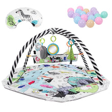 Load image into Gallery viewer, 4-in-1 Baby Gym Play Mat Ball Pit with Pillow 18 Balls 9 Toys for 0-3 Years Old
