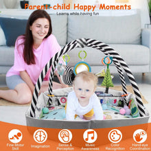 Load image into Gallery viewer, 4-in-1 Baby Gym Play Mat Ball Pit with Pillow 18 Balls 9 Toys for 0-3 Years Old

