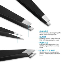 Load image into Gallery viewer, 4-in-1 Professional Stainless Steel Tweezers for Eyebrows
