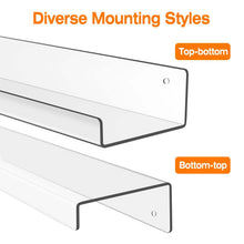 Load image into Gallery viewer, 4-Pack: 15 inches Clear Acrylic Floating Shelves with 2 Mounting Ways
