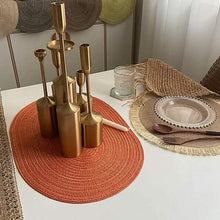 Load image into Gallery viewer, 4-Pack: Cotton Oval Dining Mat
