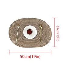 Load image into Gallery viewer, 4-Pack: Cotton Oval Dining Mat
