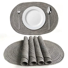 Load image into Gallery viewer, 4-Pack: Cotton Oval Dining Mat

