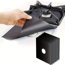 Load image into Gallery viewer, 4-Pack: Gas Stove Burner Covers - Reusable Non-Stick PVC Stovetop Protector Liners

