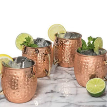 Load image into Gallery viewer, 4-Pack: Hammered Copper Plated Moscow Mule Mug
