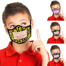 Load image into Gallery viewer, 4-Pack: Kids Smile Window Face Mask Washable and Reusable

